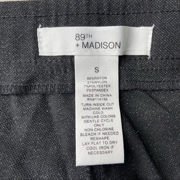 89th Madison Shiny Metallic Pearls Button Accents Pull On Pants - Picture 8 of 12